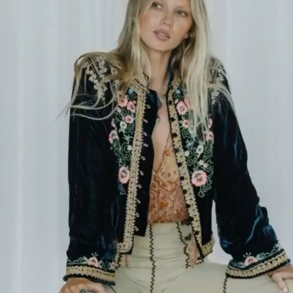 Chasing Unicorns Dark Horse Silk Velvet Jacket - NWT - XL - Picture 5 of 14